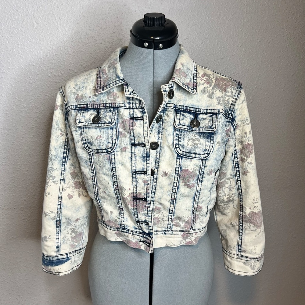 Cropped Stone Washed Soft Denim Jean Jacket